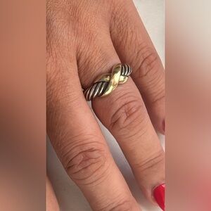 David Yurman Sterling Silver & 14k Crossover Ring